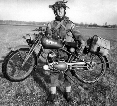 A soldier with his Royal Enfield(রয়্যাল এনফিল্ড) WD/RE in battlefield.